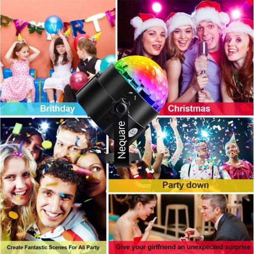  NEQUARE [2018 Latest Models-6 light bulbs] Nequare Party Lights Disco Ball Strobe Light Disco Lights 20 Colors Sound Activated Stage Light with Remote Control for Festival Bar Club Party W