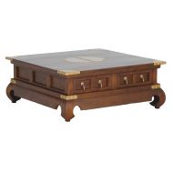 NES Furniture abc10201 Ming Coffee Table Fine Handcrafted Solid Mahogany Wood 39 Pecan