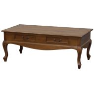 NES Furniture Fine Handcrafted Solid Mahogany Wood Queen Anne Coffee Table - 51 inches