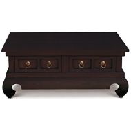 NES Furniture abc10375 Oriental Coffee Table Fine Handcrafted Solid Mahogany Wood, 39 inches, Chocolate