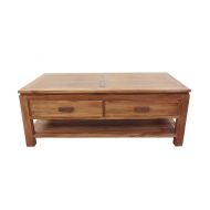 NES Furniture NES Fine Handcrafted Furniture Solid Teak Wood Lana Coffee Table - 47, Natural