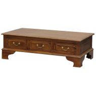 NES Furniture Fine Handcrafted Solid Mahogany Wood Edward Coffee Table - 51 inches