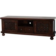 NES Furniture abc10077 Amelia TV Stand Fine Handcrafted Solid Mahogany Wood 67 inches Chocolate