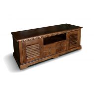 NES Furniture abc10048 Indiana TV Stand Fine Handcrafted Solid Mahogany Wood, 59 inches, Brown