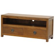 NES Furniture NES Fine Handcrafted Furniture Solid Mahogany Wood Vienna TV Stand - 47, Light Pecan