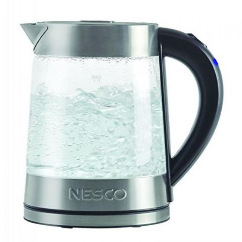  NESCO Nesco GWK-02 Electric Glass Water Kettle, 1.8 Quart, Gray