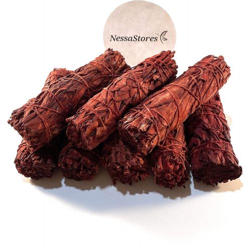  인센스스틱 NESSASTORES - California White Sage + Dragons Blood Smudge Stick 4 Bundle #JC-160 (6 pcs)