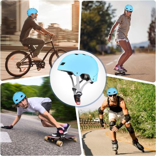  NESSKIN Skateboard Cycling Helmet - Two Removable Liners Ventilation Multi-Sport Cycling Skateboarding Scooter Roller for Kids, Youth & Adults