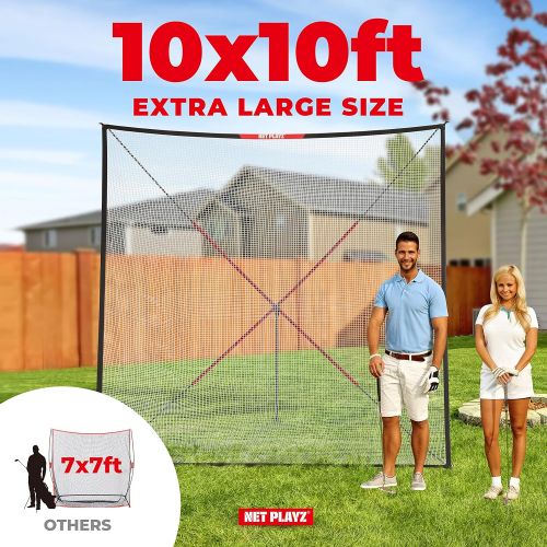  NET PLAYZ Golf Practice Net Hitting Netting for Backyard Portable Driving Range Golf Cage Indoor Golf Net 10 X 10