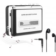 [아마존베스트]NETEDA Cassette Player, USB2.0 Portable Tape to PC Super Cassette to MP3 Audio Music CD Digital Player Converter Capture + Headphone Software (Audacity) CP0001