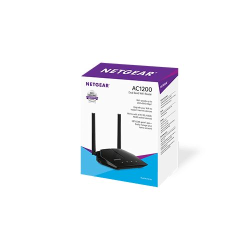  NETGEAR AC1200 Dual Band Smart WiFi Router, 5-port Gigabit Ethernet (R6120)