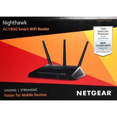  NETGEAR AC1900 Dual Band Smart WiFi Router, 5-port Gigabit Ethernet (R6900)