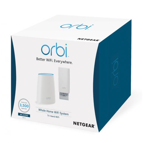  NETGEAR Orbi Whole Home Mesh WiFi System - Simple setup, Wireless router replacement, no WiFi dead zones, Up to 3500 sqft, 2pk (RBK30)