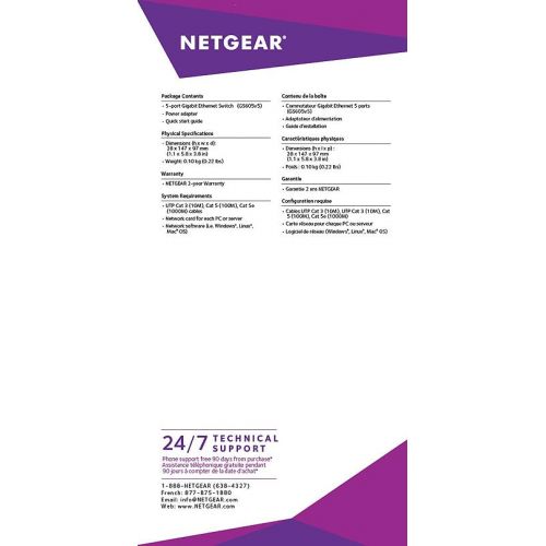  NETGEAR 5-Port Gigabit Ethernet Switch (GS605)