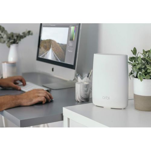  NETGEAR Orbi Ultra-Performance Whole Home Mesh WiFi System - WiFi router and single satellite extender with speeds up to 3Gbps over 5,000 sq. feet, AC3000 (RBK50)