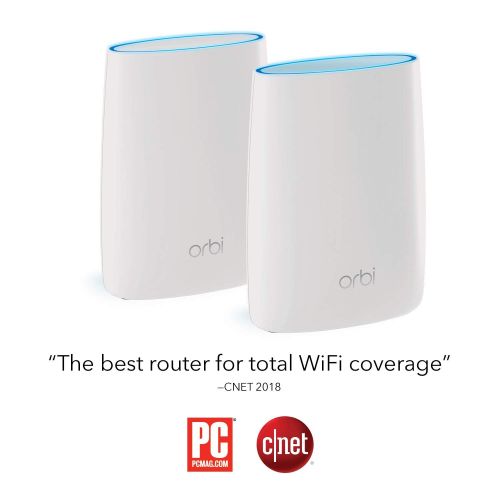  NETGEAR Orbi Ultra-Performance Whole Home Mesh WiFi System - WiFi router and single satellite extender with speeds up to 3Gbps over 5,000 sq. feet, AC3000 (RBK50)