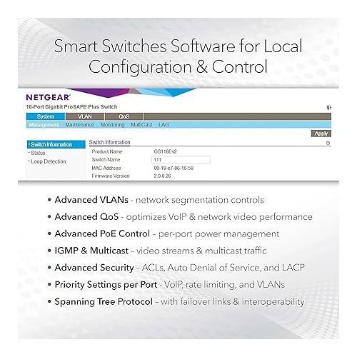  NETGEAR 48-Port Gigabit Ethernet Smart Switch (GS748T) - Managed, with 2 x 1G SFP and 2 x 1G Combo, Desktop or Rackmount, and Limited Lifetime Protection