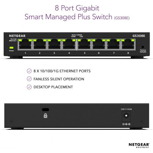  [아마존 핫딜]  [아마존핫딜]NETGEAR 8-Port Gigabit Ethernet Smart Managed Plus Switch (GS308E) - Desktop