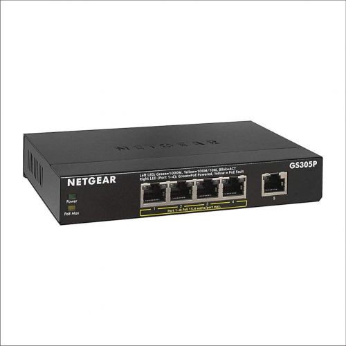  [아마존 핫딜]  [아마존핫딜]NETGEAR 5-Port Gigabit Ethernet Unmanaged Switch, Desktop, 55.5W 4xPoE, Sturdy Metal, Fanless, Plug-and-Play (GS305P)