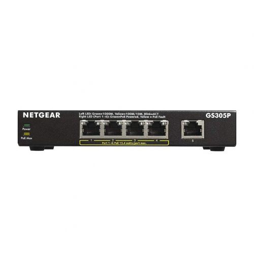  [아마존 핫딜]  [아마존핫딜]NETGEAR 5-Port Gigabit Ethernet Unmanaged Switch, Desktop, 55.5W 4xPoE, Sturdy Metal, Fanless, Plug-and-Play (GS305P)