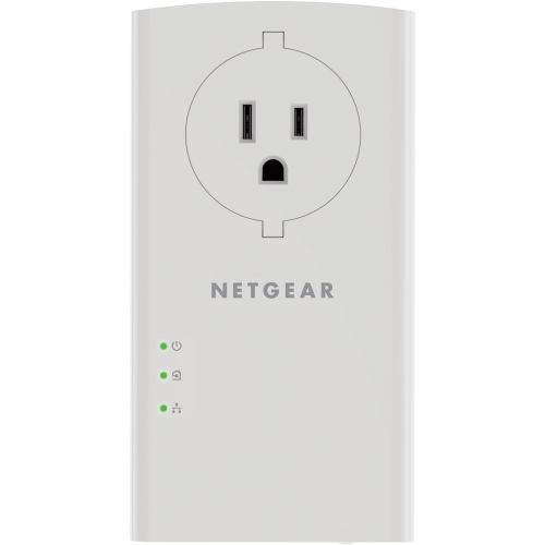  [아마존핫딜][아마존 핫딜] NETGEAR Powerline Adapter 2000 Mbps (2) Gigabit Ethernet Ports with Passthrough + Extra Outlet (PLP2000)