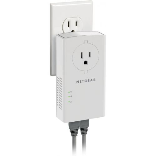  [아마존핫딜][아마존 핫딜] NETGEAR Powerline Adapter 2000 Mbps (2) Gigabit Ethernet Ports with Passthrough + Extra Outlet (PLP2000)