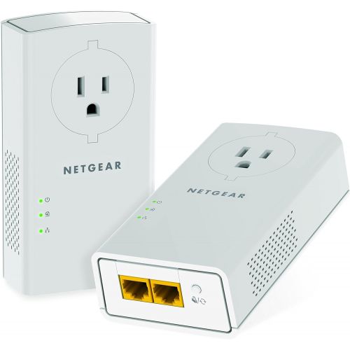  [아마존핫딜][아마존 핫딜] NETGEAR Powerline Adapter 2000 Mbps (2) Gigabit Ethernet Ports with Passthrough + Extra Outlet (PLP2000)