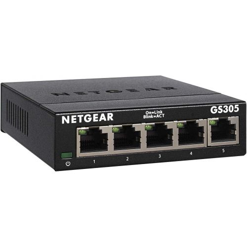  [아마존베스트]NETGEAR 5-Port Gigabit Ethernet Unmanaged Switch (GS305) - Desktop, Sturdy Metal Fanless Housing