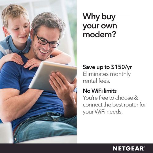  NETGEAR Cable Modem CM500 - Compatible with all Cable Providers including Xfinity by Comcast, Spectrum, Cox | For Cable Plans Up to 300 Mbps | DOCSIS 3.0