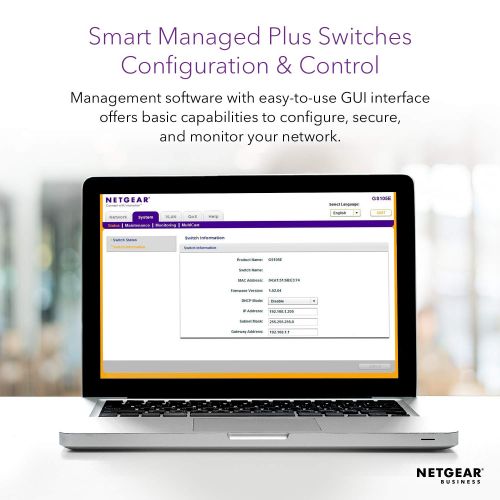  NETGEAR 8-Port Gigabit Ethernet Smart Managed Plus Switch (GS908E) - Desktop Housing with Integrated Ethernet Cable Management, and Fanless Design for Quiet Operation