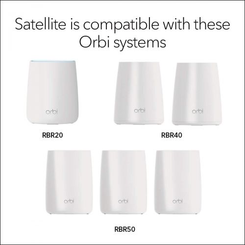  NETGEAR Orbi Mesh WiFi Add-on Satellite - Works with Your Orbi Router, add up to 2,000 sq. ft, speeds up to 2.2Gbps (RBS20) (RBS20-100NAS)