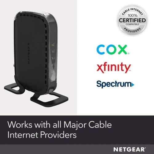  [아마존베스트]NETGEAR Cable Modem CM400 - Compatible with all Cable Providers including Xfinity by Comcast, Spectrum, Cox | For Cable Plans Up to 100 Mbps | DOCSIS 3.0, Black, 8x4 Cable Modem (C