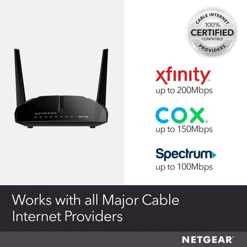  [아마존베스트]NETGEAR Cable Modem WiFi Router Combo C6220 - Compatible With All Cable Providers Including Xfinity by Comcast, Spectrum, Cox | For Cable Plans Up to 200 Mbps | AC1200 WiFi Speed |