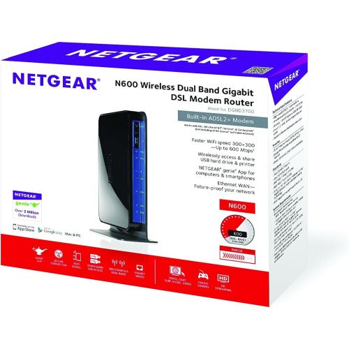  [아마존베스트]NETGEAR N600 Dual Band Wi-Fi ADSL (Non-Cable) Modem Router ADSL2+ Gigabit Ethernet (DGND3700)