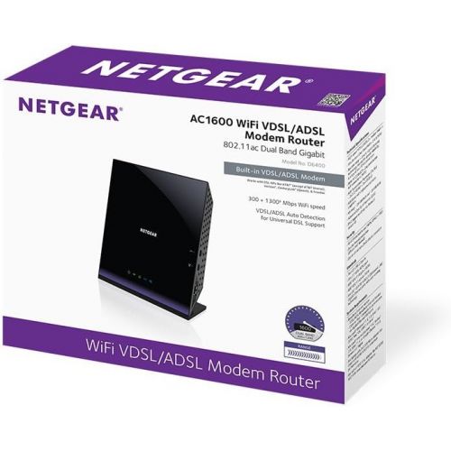  [아마존베스트]NETGEAR AC1600 WiFi VDSL/ADSL Modem Router  802.11ac Dual Band Gigabit (D6400-100NAS)