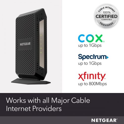  [아마존베스트]NETGEAR Cable Modem CM1000 - Compatible with All Cable Providers Including Xfinity by Comcast, Spectrum, Cox | For Cable Plans Up to 1 Gigabit | DOCSIS 3.1, Black (CM1000-1AZNAS)