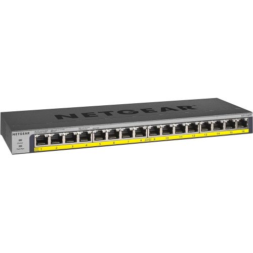  [아마존베스트]NETGEAR 16-Port Gigabit Ethernet Unmanaged PoE Switch (GS116PP) - with 16 x PoE+ @ 183W, Desktop/Rackmount, and ProSAFE Limited Lifetime Protection