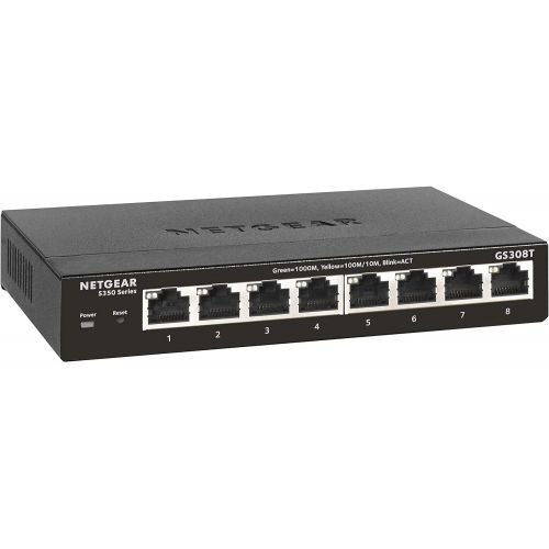  [아마존베스트]NETGEAR 8-Port Gigabit Ethernet Smart Managed Pro Switch (GS308T) - Desktop, Fanless Housing for Quiet Operation, S350 Series