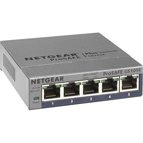  [아마존베스트]NETGEAR 5-Port Gigabit Ethernet Smart Managed Plus Switch (GS105Ev2) - Desktop, and ProSAFE Limited Lifetime Protection