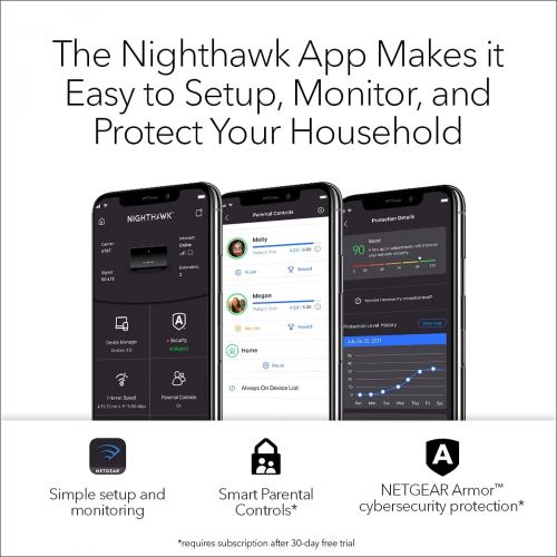  [아마존베스트]NETGEAR Nighthawk Whole Home Mesh WiFi 6 System (MK62) - AX1800 router with 1 satellite extender, coverage up to 3,000 sq. ft. and 25+ devices