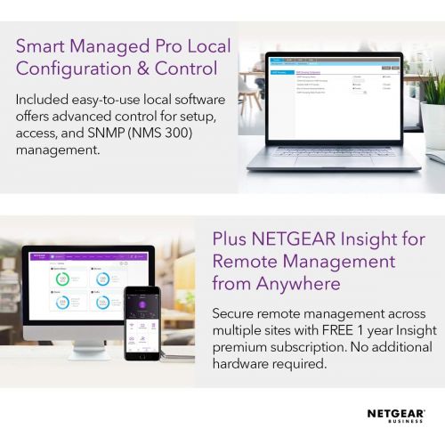  [아마존베스트]NETGEAR Insight WiFi Access Point, PoE, Mid-Range, Easy Setup and Free Remote Management, 5-Year Warranty [No Power Adapter] (WAC505), White