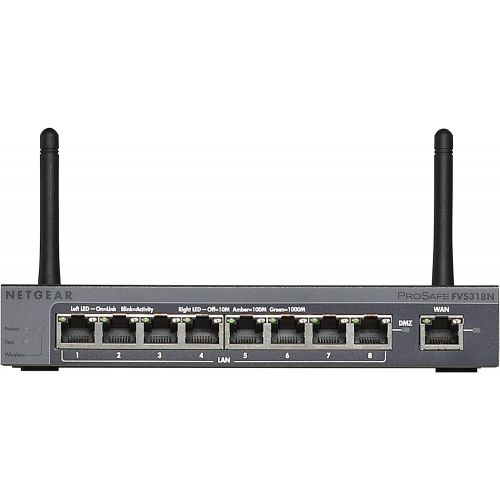  NETGEAR ProSAFE FVS318N 8-Port Wireless-N VPN Firewall with SSL and IPSec VPN (FVS318N-100NAS)