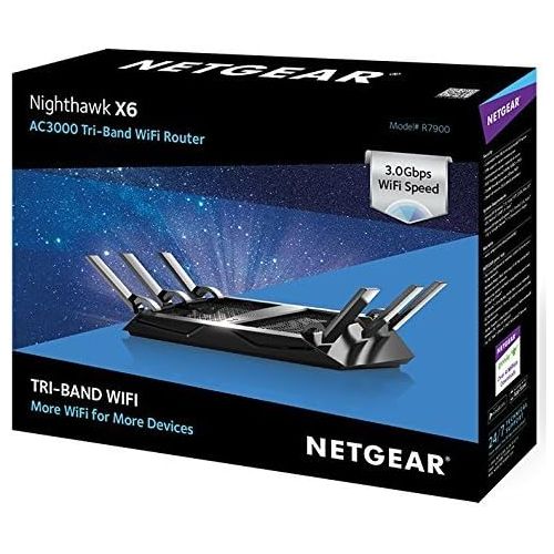  NETGEAR Nighthawk X6 AC3000 Dual Band Smart WiFi Router, Gigabit Ethernet, Compatible with Amazon EchoAlexa (R7900)
