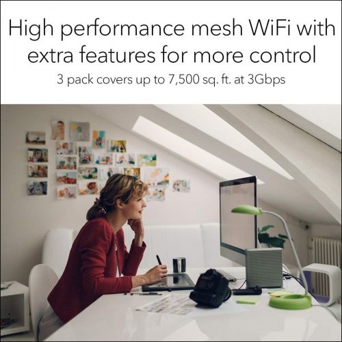  NETGEAR Orbi Pro AC3000 Business Mesh WiFi System, 3-Pack, Wireless Access Point (SRK60B03)