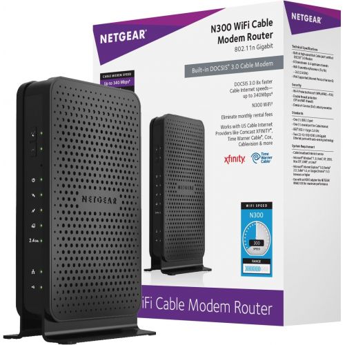  NETGEAR C3000-100NAS N300 (8x4) WiFi DOCSIS 3.0 Cable Modem Router (C3000) Certified for Xfinity from Comcast, Spectrum, Cox, Cablevision & more