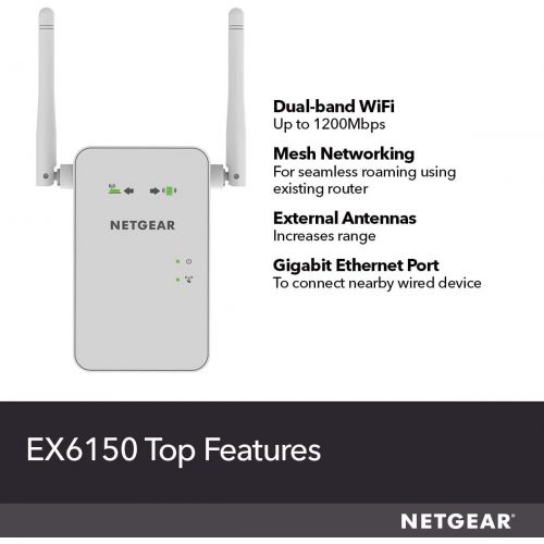  NETGEAR AC1200 WiFi Range Extender (EX6150-100NAS)