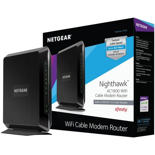  NETGEAR Nighthawk AC1900 (24x8) DOCSIS 3.0 WiFi Cable Modem Router Combo (C7000) Certified for Xfinity from Comcast, Spectrum, Cox, & more