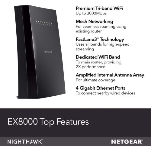  NETGEAR Nighthawk X6S WiFi Mesh Extender - Build your own whole home mesh WiFi to eliminate dead zones (EX8000)