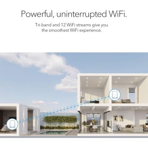  NETGEAR Orbi Ultra-Performance Whole Home Mesh WiFi System - fastest WiFi router and single satellite extender with speeds up to 3 Gbps over 5,000 sq. feet, AC3000 (RBK50)