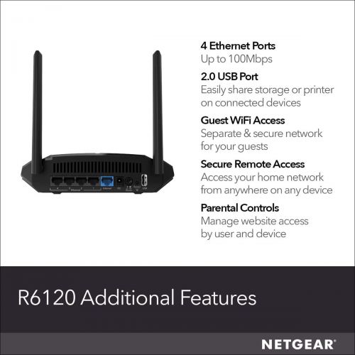  NETGEAR AC1000 Dual Band Smart WiFi Router, Fast Ethernet (R6080)